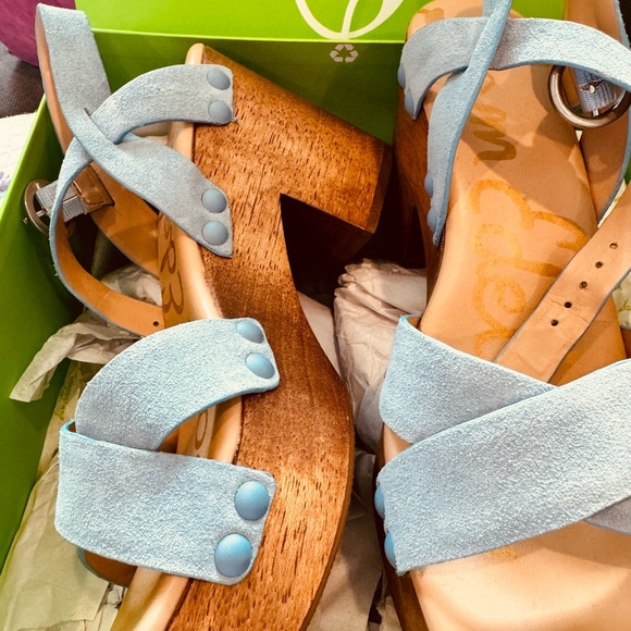 Sam Edelman🦋🎄🦋platform aqua blue strapping sandal. - Picture 3 of 6